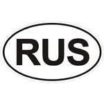 Знак самоклеющийся наружный "RUS"